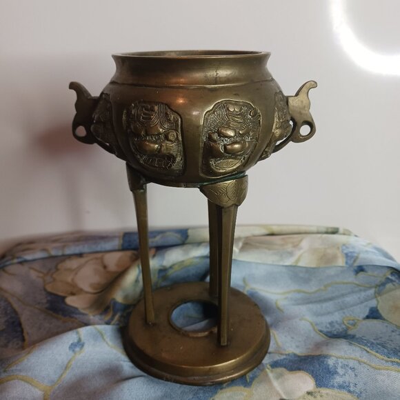 Vintage Hand Made Brass Incense Burnner - Picture 1 of 10